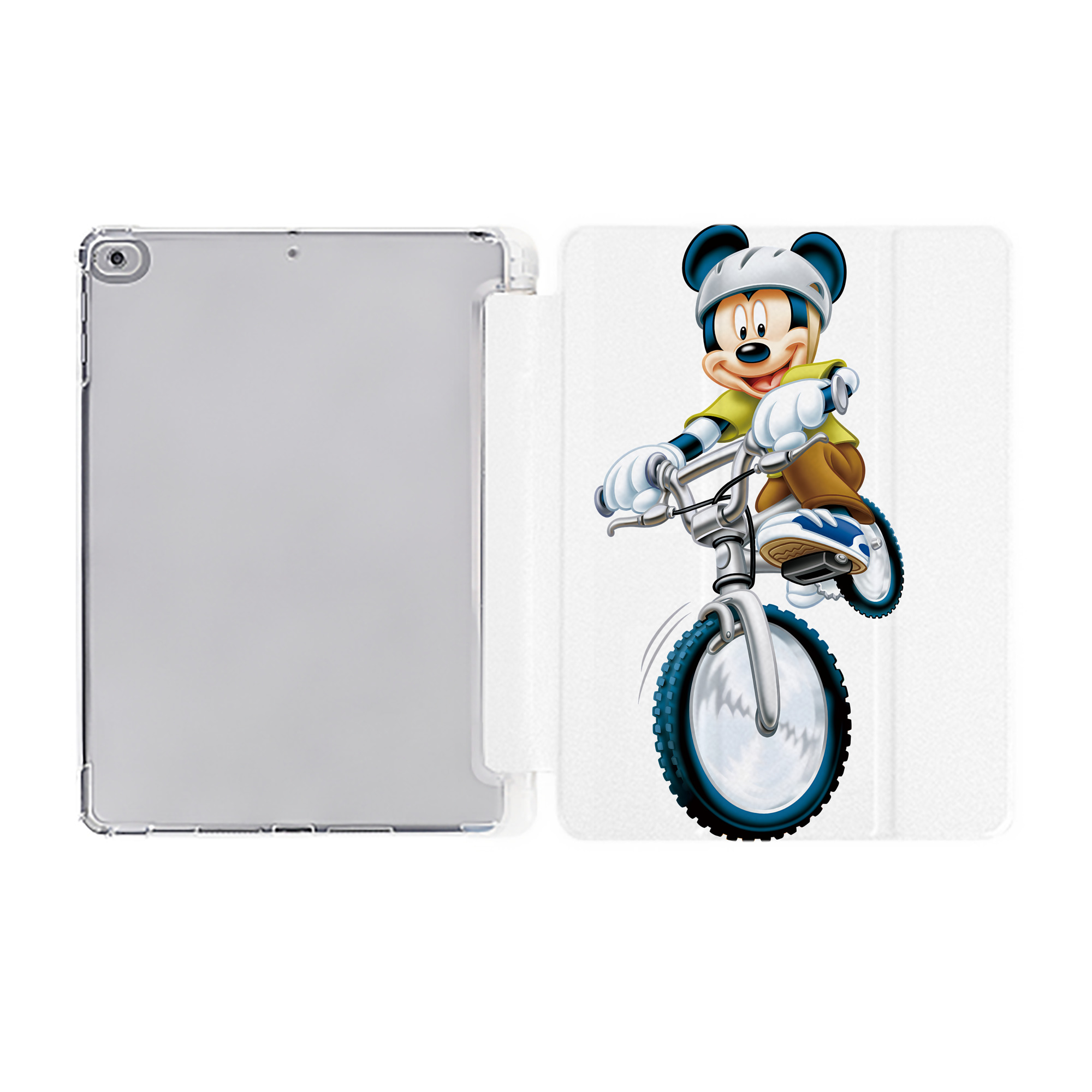 （画像用） ミッキーマウス Mickey Mouse IPad ケース ペン収納付き 三つ折りスタンド PUレザー×シリコン 対応機種9.5/10.5/10.9インチ